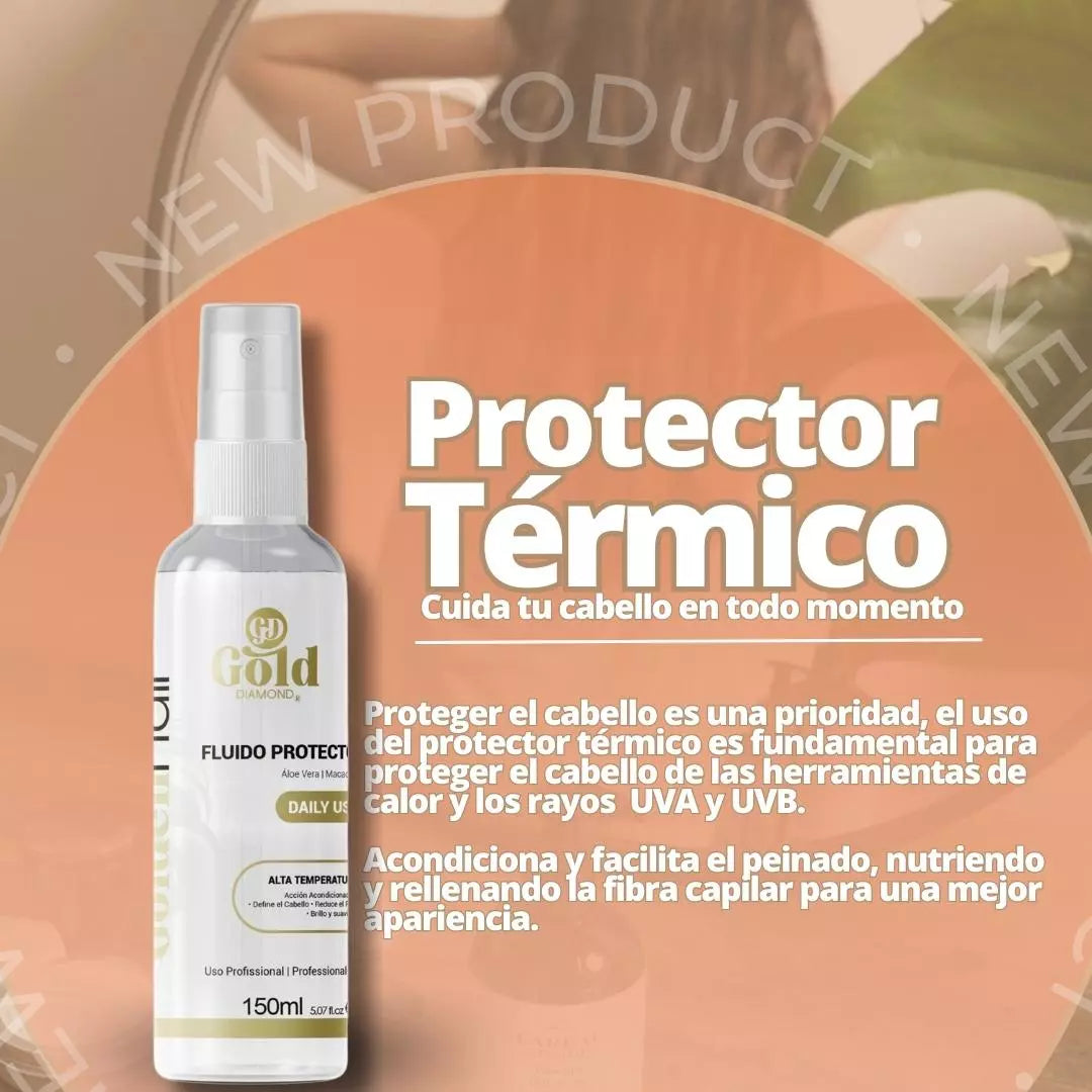 🧴 Utilisation quotidienne | Protecteur thermique GoldenHair. 150 ml