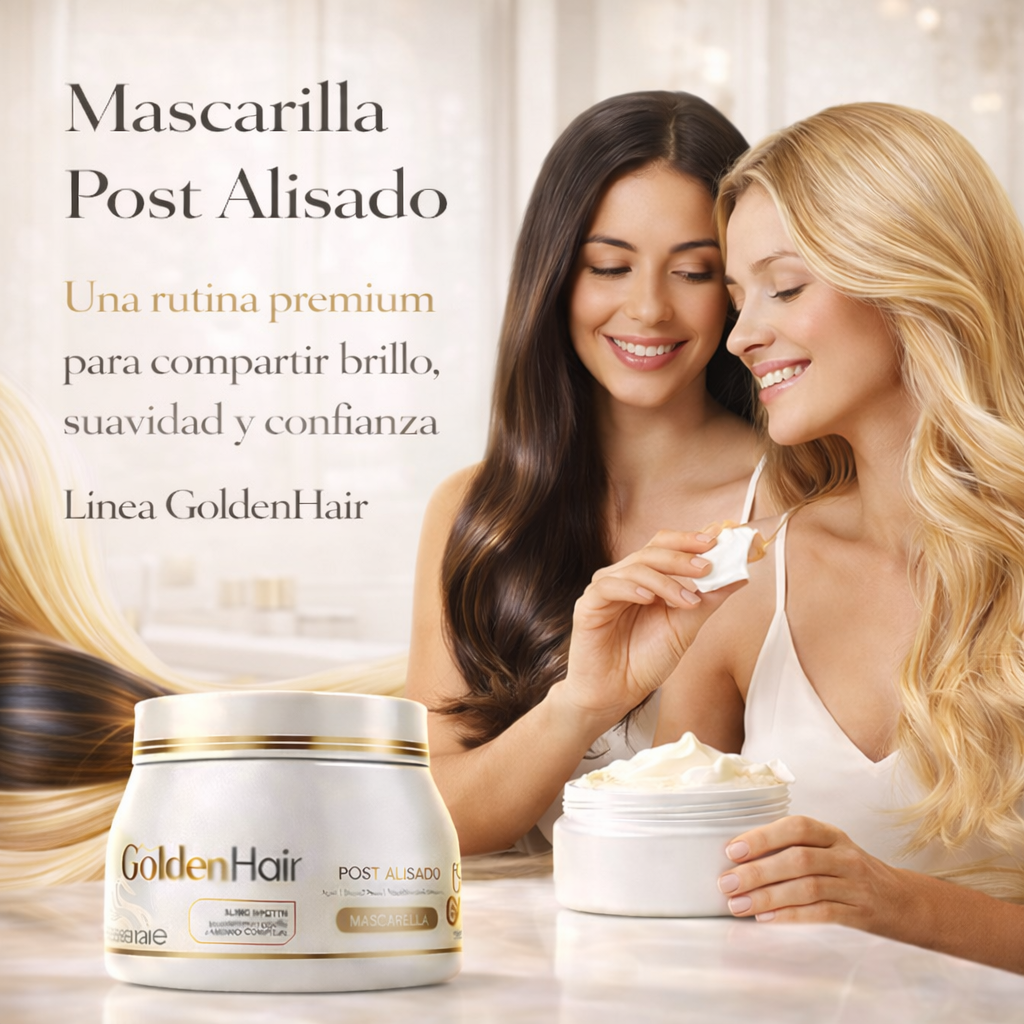 Rutina premium de mascarilla post alisado GoldenHair