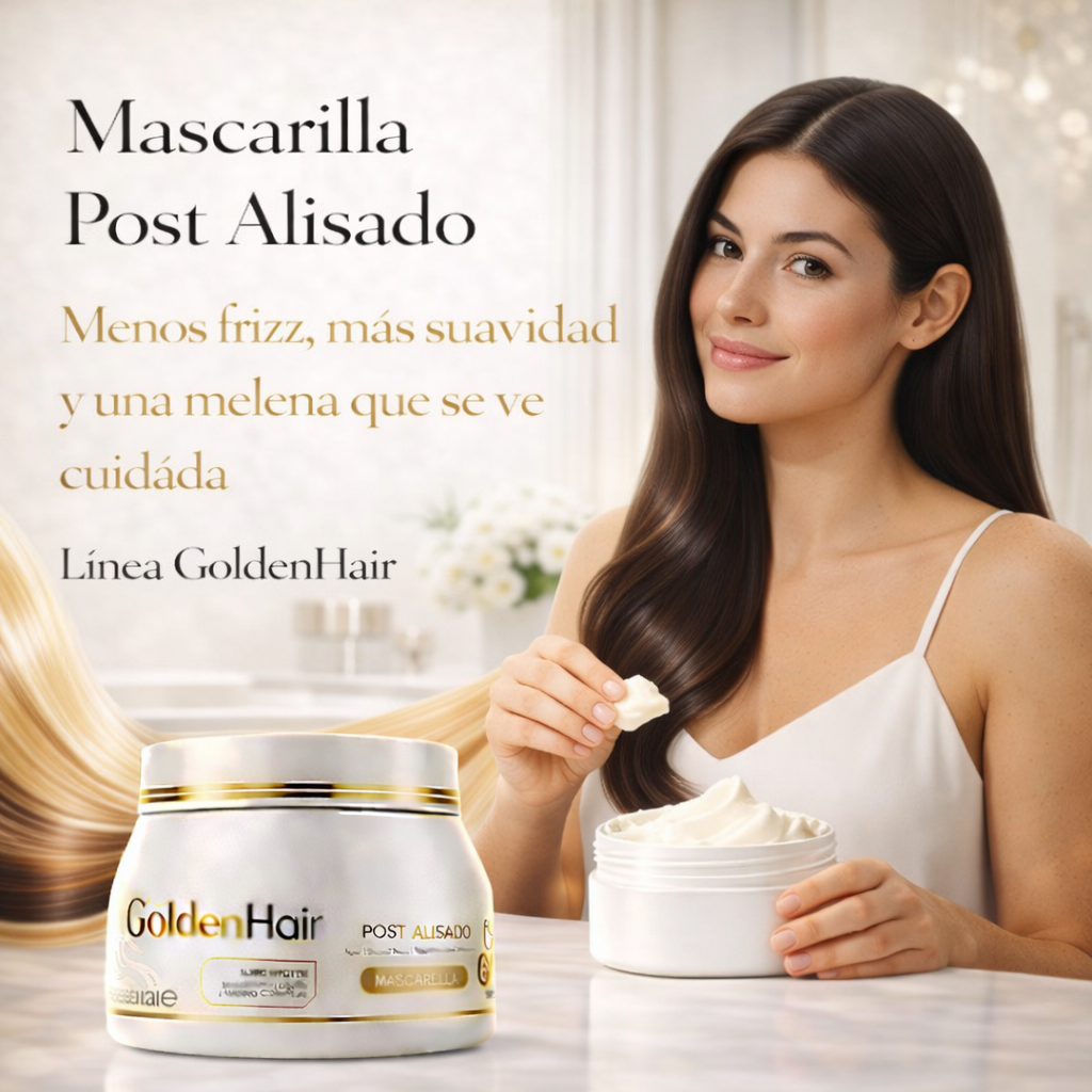 Mascarilla Post Alisado Gold DIAMOND para cabello suave y cuidado