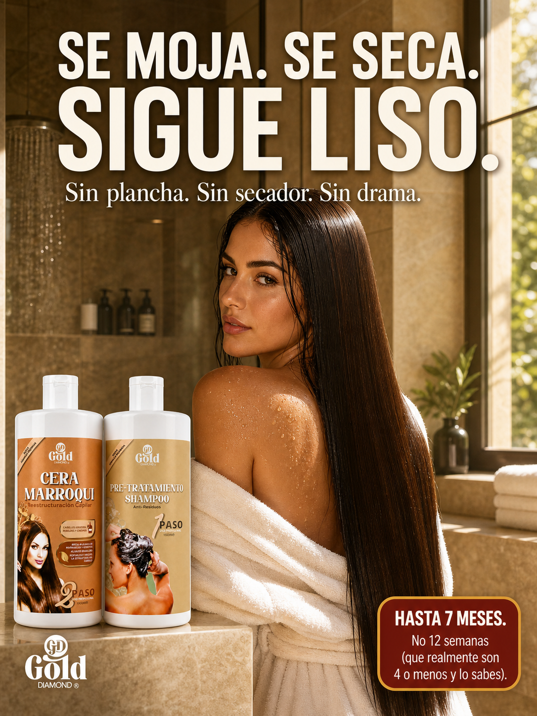 Kit Alisado | Cera Marroquí Gold DIAMOND | Sin Formol