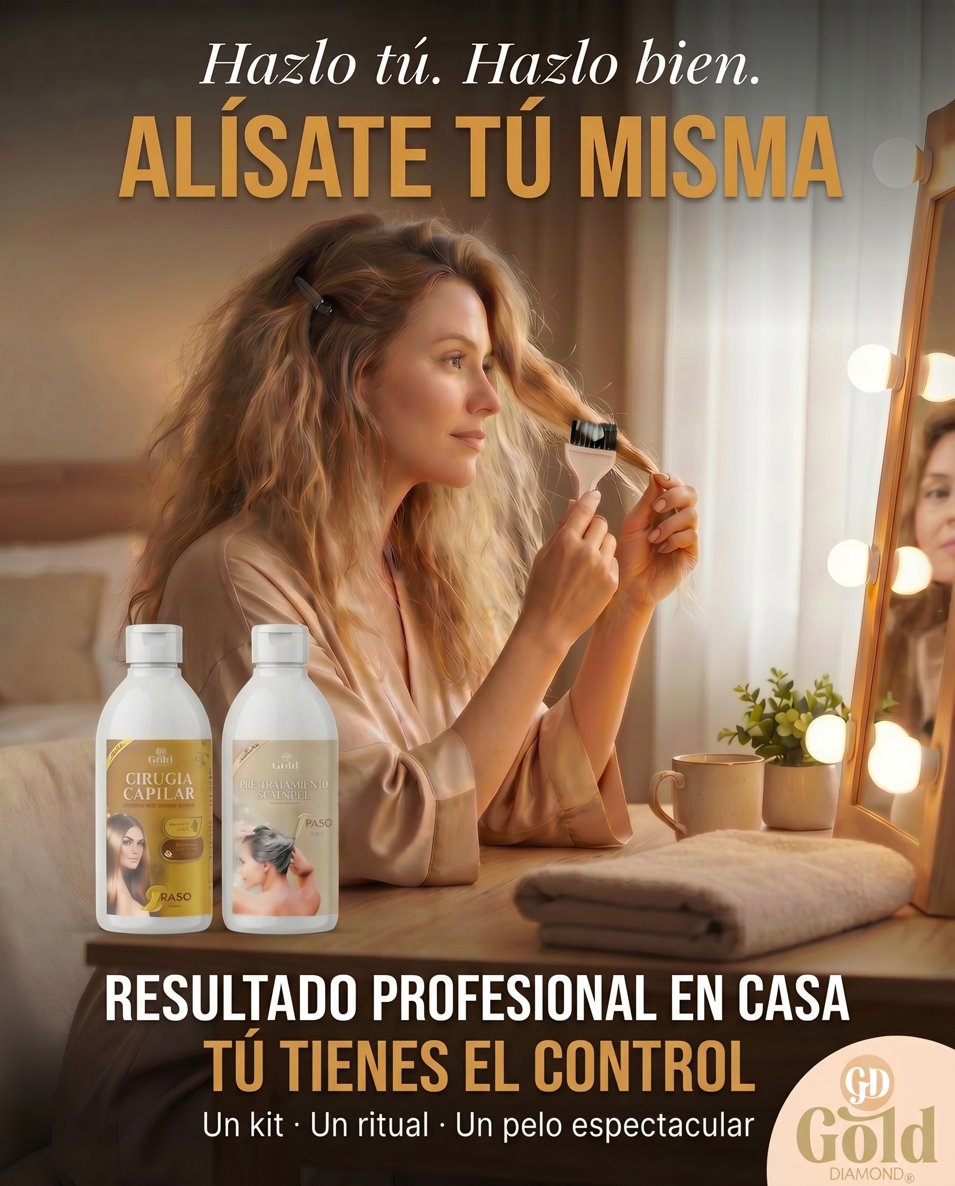 Kit Alisado | Cirugía Capilar Gold DIAMOND | Sin Formol