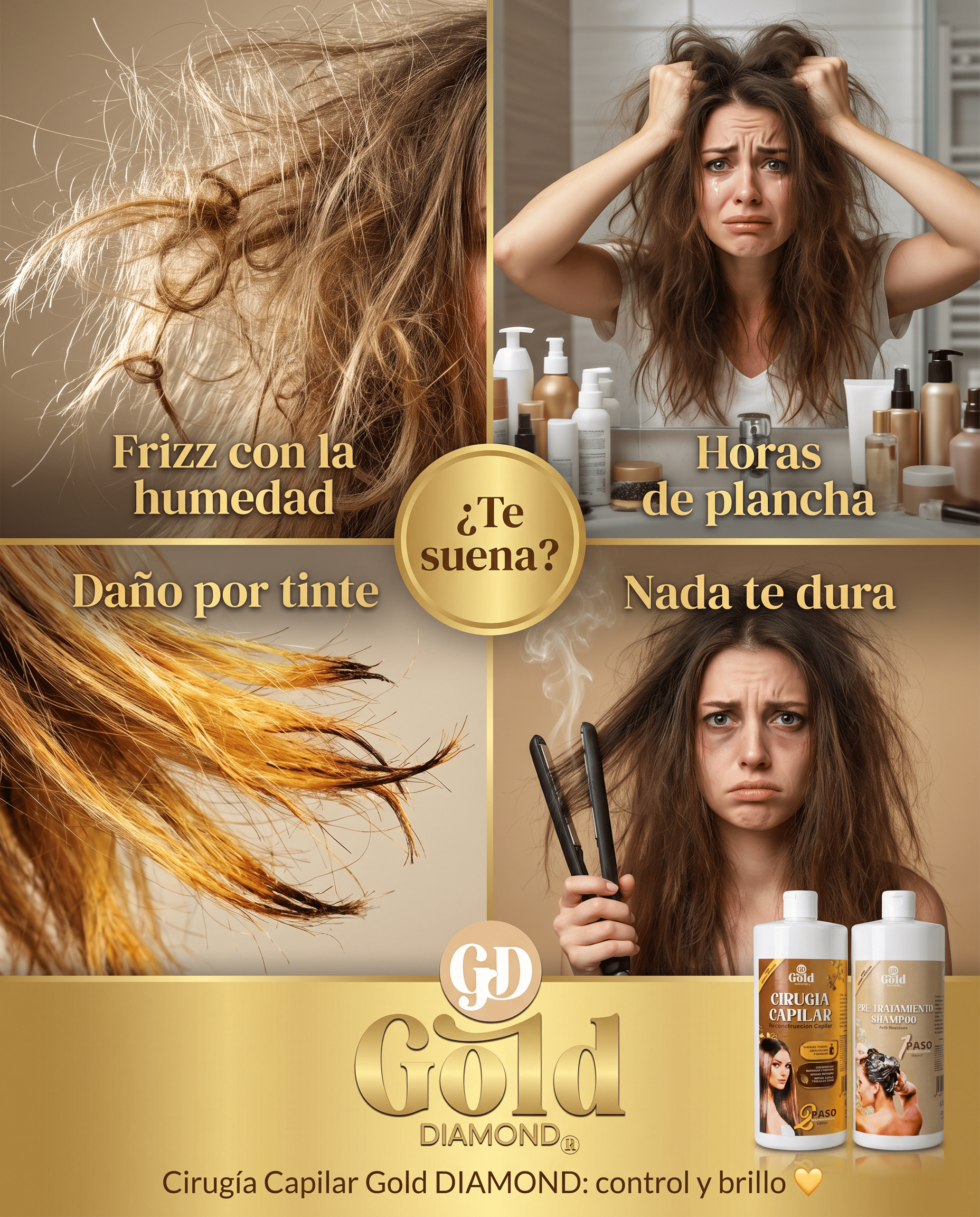 Kit Alisado | Cirugía Capilar Gold DIAMOND | Sin Formol