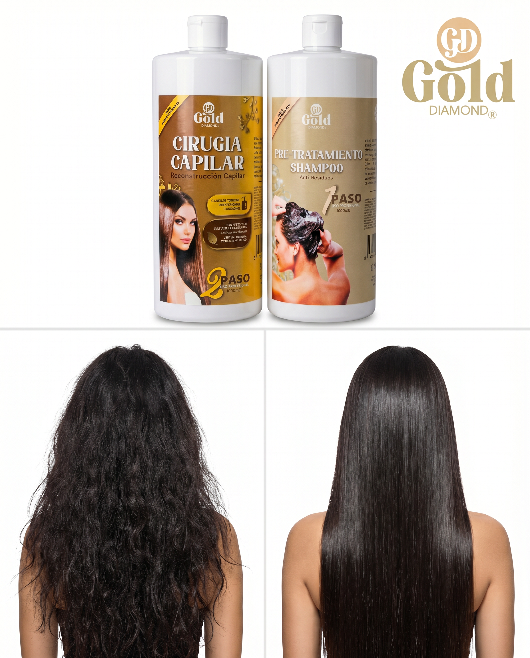 Kit Alisado | Cirugía Capilar Gold DIAMOND | Sin Formol