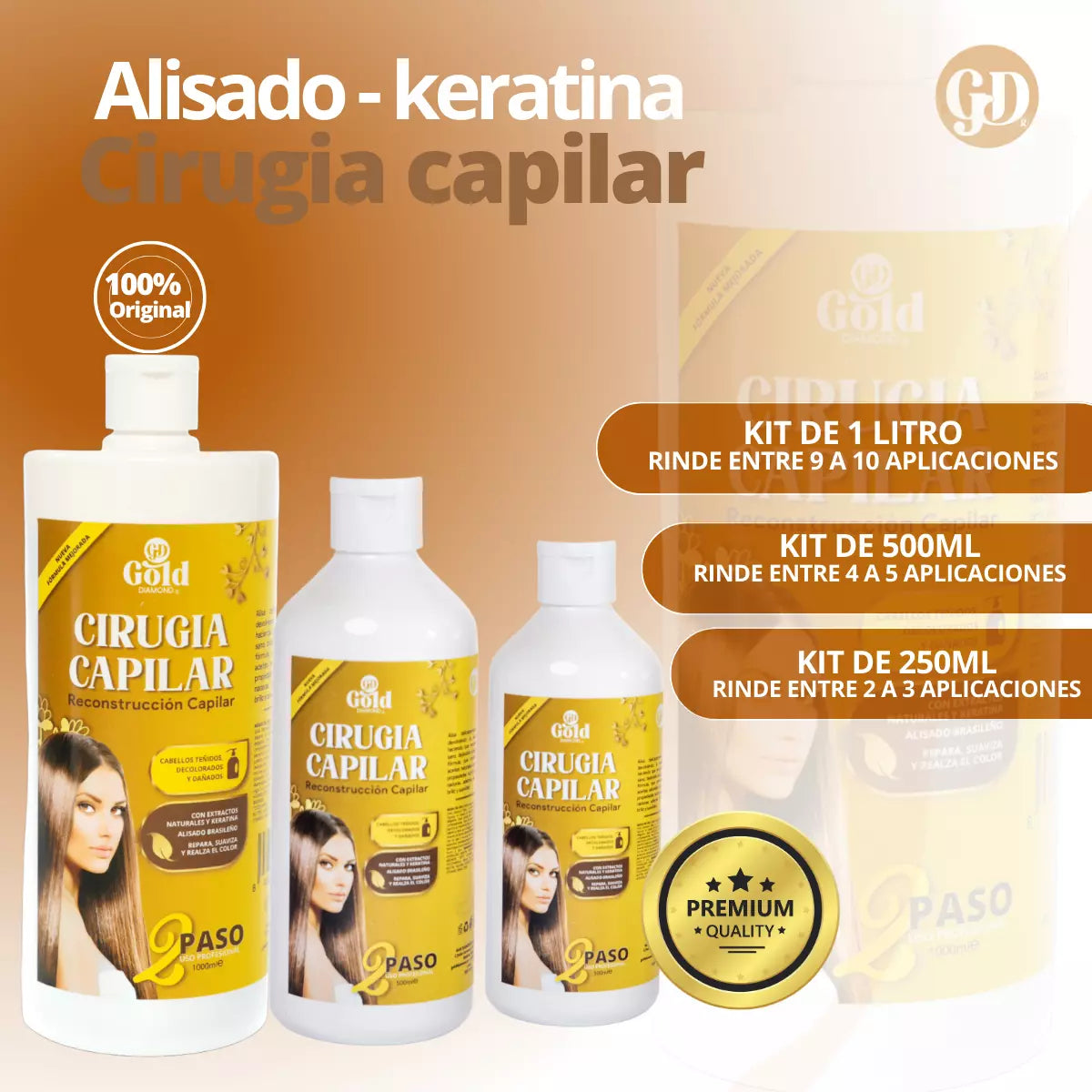 Kit Alisado Cirugía Capilar Gold DIAMOND Sin Formol – Gold