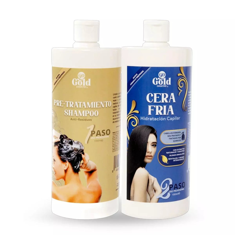 Kit Alisado | Cera Fría Gold DIAMOND | Sin Formol
