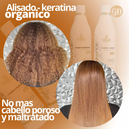 Kit de lissage | Kératine GoldenHair | Sans Formol