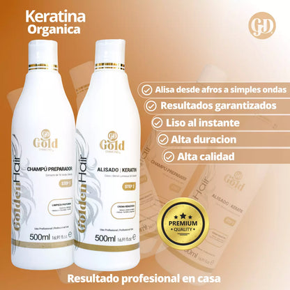 Kit de lissage | Kératine GoldenHair | Sans Formol